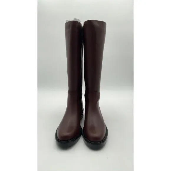 Quince Shoes Quince Womens Italian Leather Riding Boots Brown